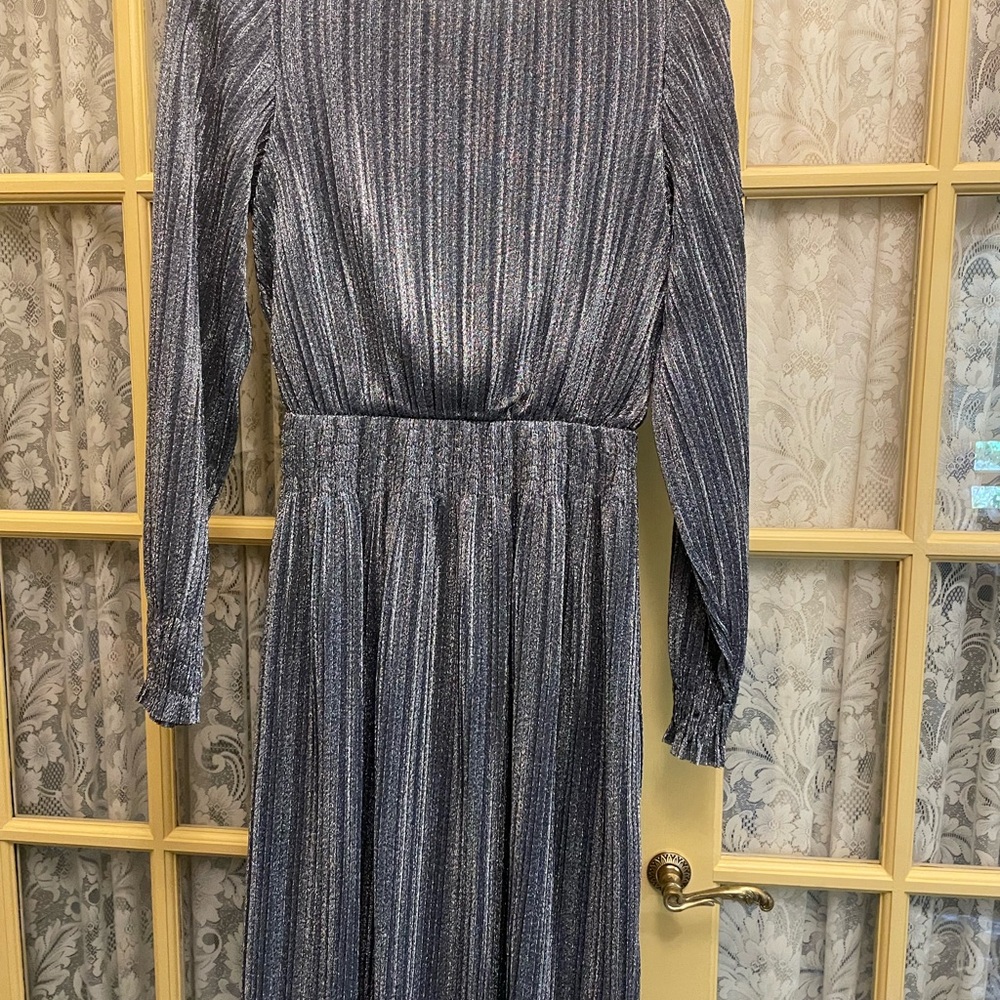 Elegant Gray Striped Dress